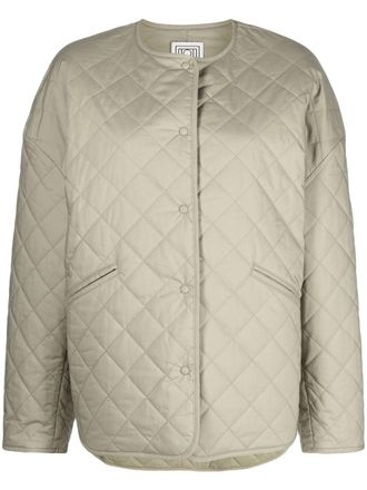 Toteme oversized quilted jacket - women - Organic Cotton/Organic Cotton/Polyester - 36 - Green