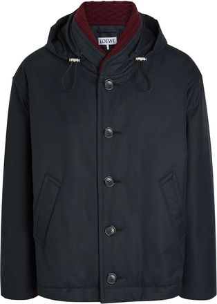 Loewe Hooded Padded Cotton-blend Jacket - Navy - 52 (IT52 / XL)