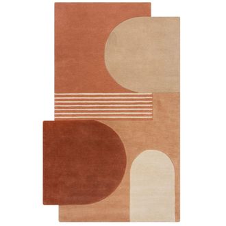 Flair Rugs Alfombra de lana pura terracota y beige 200x290cm