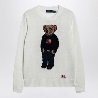 Polo Ralph Lauren Wei&szlig;er Polob&auml;r-Pullover