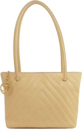 Chanel Beige Leather Tote Bag (Pre-Owned)