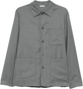 Manuel Ritz button-up flannel shirt jacket - Grey
