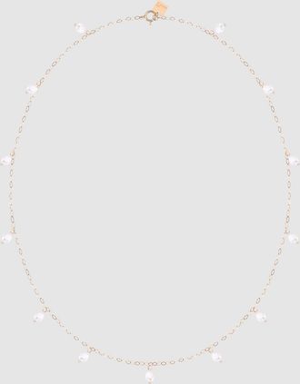 Ginette NY Collier Pampilles Nacre Blanche Or Rose