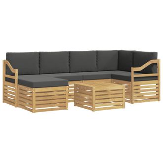vidaXL Conjunto De Sof&aacute;s De Exterior 7 Pcs Blanco Y Antracita Vidaxl