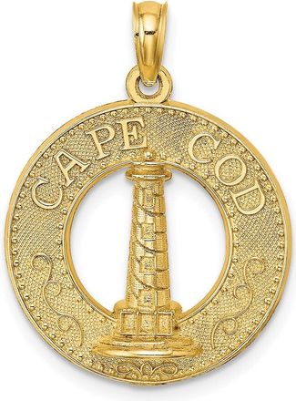 Diamond2Deal 14k Yellow Gold CAPE COD Lighthouse Charm Pendant