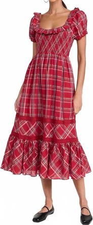 LoveShackFancy Gerania Dress In Cherry Red