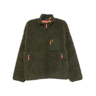 Ralph Lauren Fleece-Textuur Ritsjack - Heren - Fleece jassen - Groen - 2XL - Polyester - Fitness