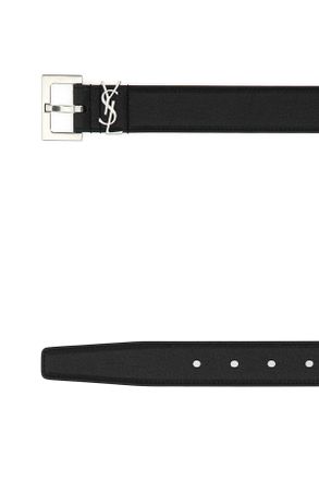 Saint Laurent Mens Ysl Cintura Nero Leather Cinture Belt