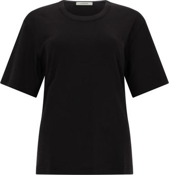 Christophe Lemaire Rib Collar T-Shirt - Dames - T-shirts - Zwart - M - Katoen - Tops