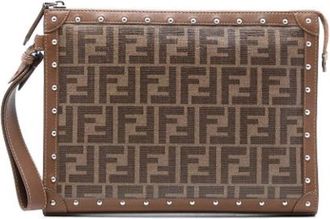 Fendi Pre-owned Cross Body Bags, female, Brown, Size: ONE SIZE Pre-owned Fabric clutches