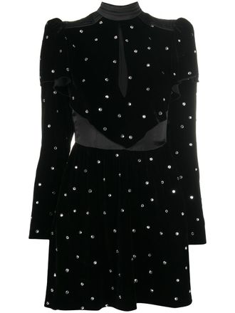 Philosophy di Lorenzo Serafini crystal-embellished velvet evening dress - women - Silk/Polyester/Viscose - 38 - Black