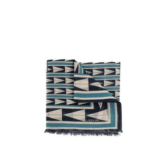 Lanvin Blue Wool Womens Scarf