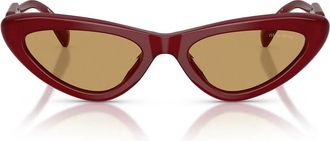 Miu Miu Sunglasses Mub11 Su 21 I10 Y Burgundy Opal/Brown Women