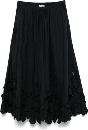 Forte_Forte Black Embroidered cotton skirt