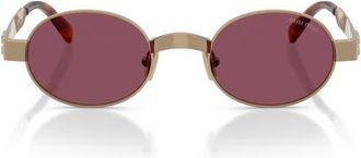 Miu Miu 47mm Small Oval Sunglasses in Brass /Dark Violet at Nordstrom