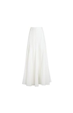 Brunello Cucinelli Flared skirt with monili in White at Nordstrom, Size 44 It