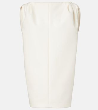 Balenciaga Vestido corto de lana y seda drapeado