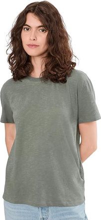 Pact Featherweight Slub Relaxed T-Shirts Womens Clothing Castor Green : XS, Cotton