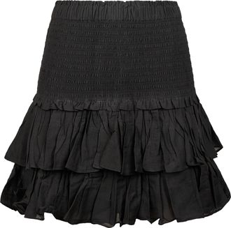 Isabel Marant Mini Skirt with Smocked Waistband and Ruffled Layers