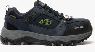 Skechers GREETAH Mens Suede Safety Trainers Navy/Black - Blue - Size UK 6