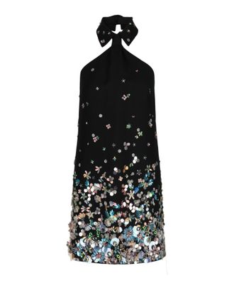 Valentino Sequin Halter Dress