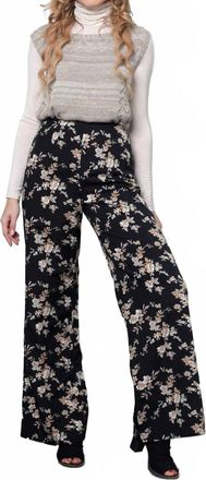 Fate Farrah Wide Leg Pants In Black Floral