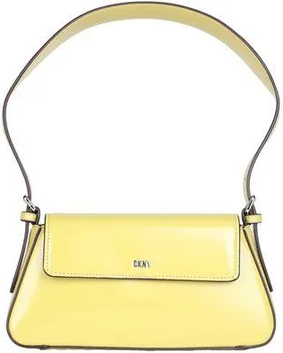 DKNY Suri Flap Shoulder Bag in Yellow Leather with Adjustable Handle