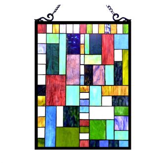 Chloe Lighting PICASSO Tiffany-glass Rectangle Window Panel 18x24
