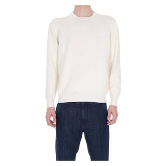 Drumohr Round-neck Knitwear, male, White, Size: XL Maglia girocollo in cotone finezza 8