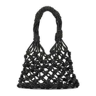 Pinko Pinko - Kleine schoudertas met micro-steentjes - Dames - Tassen - Zwart - Maat: ONE Size Poliester