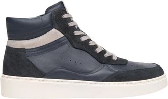 Nero Giardini Sneakers alte in pelle e camoscio - - Shoes - Uomo - Blu - 44 EU