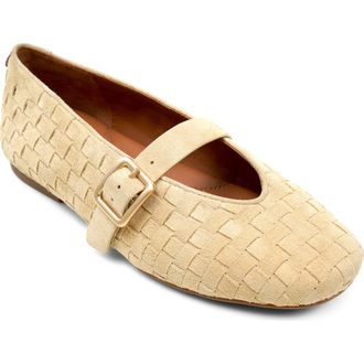 Gentle Souls Winifred Woven Mary Jane Flat in Soybean Suede at Nordstrom, Size 8.5