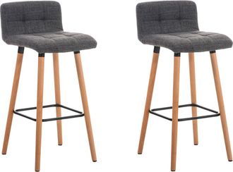 Clp Clp - Set 2 Taburetes Lincoln En Tela Natural Gris Claro