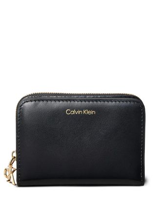 Calvin Klein zip-fastening leather wallet - women - Calf Leather - One Size - Black