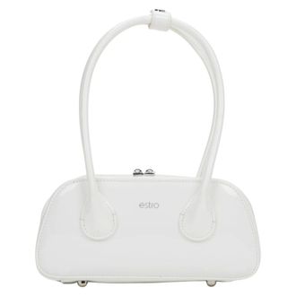 Estro & Luminara Shoulder Bags, female, White, Size: ONE SIZE Patent Shoulder Bag