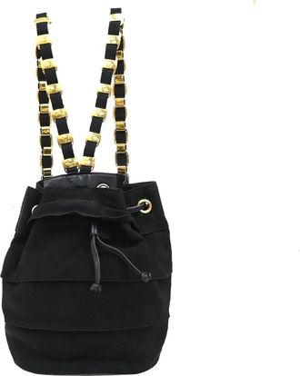 Ferragamo Vala Backpack Canvas Black Canvas Backpack Bag (Pre-Owned)