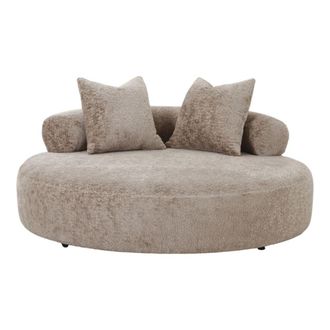 Moloo Sof&aacute; biplaza tapizado en tela de chenilla beige &oslash;160 cm