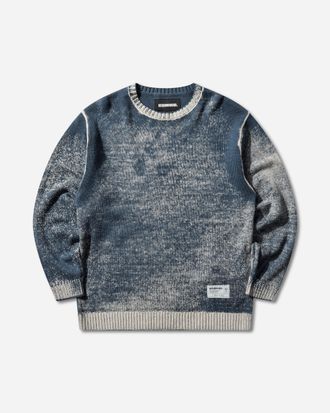 Neighborhood Men s Pigment Bleed Crewneck Sweater Navy