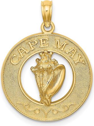 Diamond2Deal 14k Yellow Gold CAPE MAY w/ Conch Shell Charm Pendant