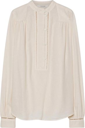 Pomandere Calce Lace Trimmed Cotton-Wool Polo Shirt