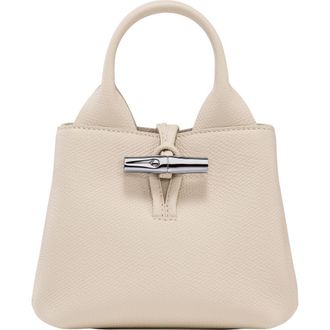 Longchamp Extra Small Le Roseau Leather Tote in Paper at Nordstrom