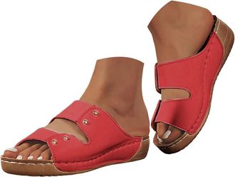 Generic Orthopedic Wedge Sandals for Women 2026 Dressy Summer Arch Support Sandals Comfortable Platform Flip Flops for Women Slip on Beach Casual Open Toe Vac