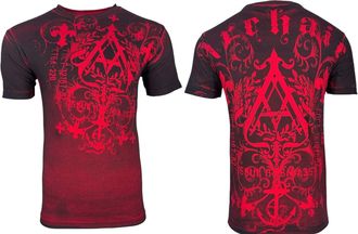 Xtreme Couture Archaic by Affliction Mens T-Shirt Catface, Red, Large