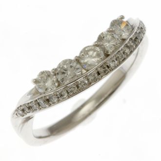 C&A Silver White Gold (18K) Band Ring (Pre-Owned)