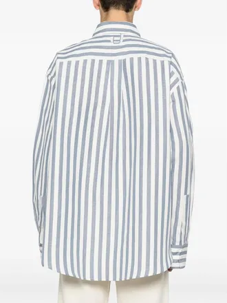 Jacquemus Striped Cotton-Linen Shirt - Blue