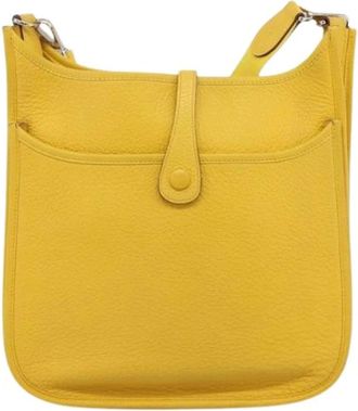 Herm&egrave;s Pre-owned Vintage Cross Body Bag - Dames - Vintage Schoudertas - Geel - ONE Size - Leer - Vintage
