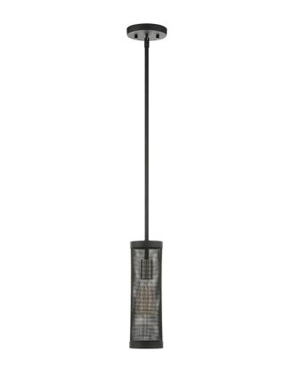 Livex Lighting 1-Light Black With Brushed Nickel Accents Pendant