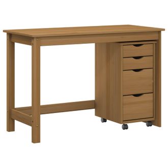 vidaXL Juego De Escritorio Y Armario Rodante Moss 2 Pcs Marr&oacute;n Miel Vidaxl