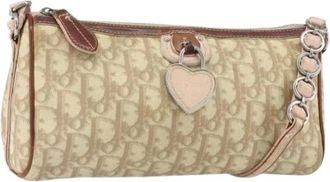 Dior Pre-owned Shoulder Bags, female, Beige, Size: ONE SIZE Pre-owned Vintage Trotter Shoulder Bag
