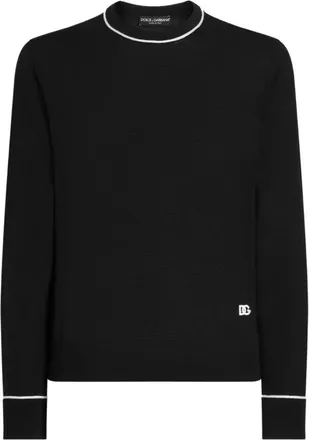 Dolce & Gabbana Zwarte Truien voor Mannen - Heren - Ronde hals truien - Zwart - XL - Truien & Vesten